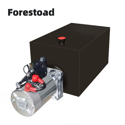 Forestoad 10 Quart هیدرولیک واحد قدرت تک عمل 12V / DC پمپ هیدرولیک برای بلند کردن ماشین تریلر زباله، SAE # 6 کانکتور، 2 GPM نرخ جریان، 3200 PSI فشار کمترین، مخزن فلزی 2.5 گالن